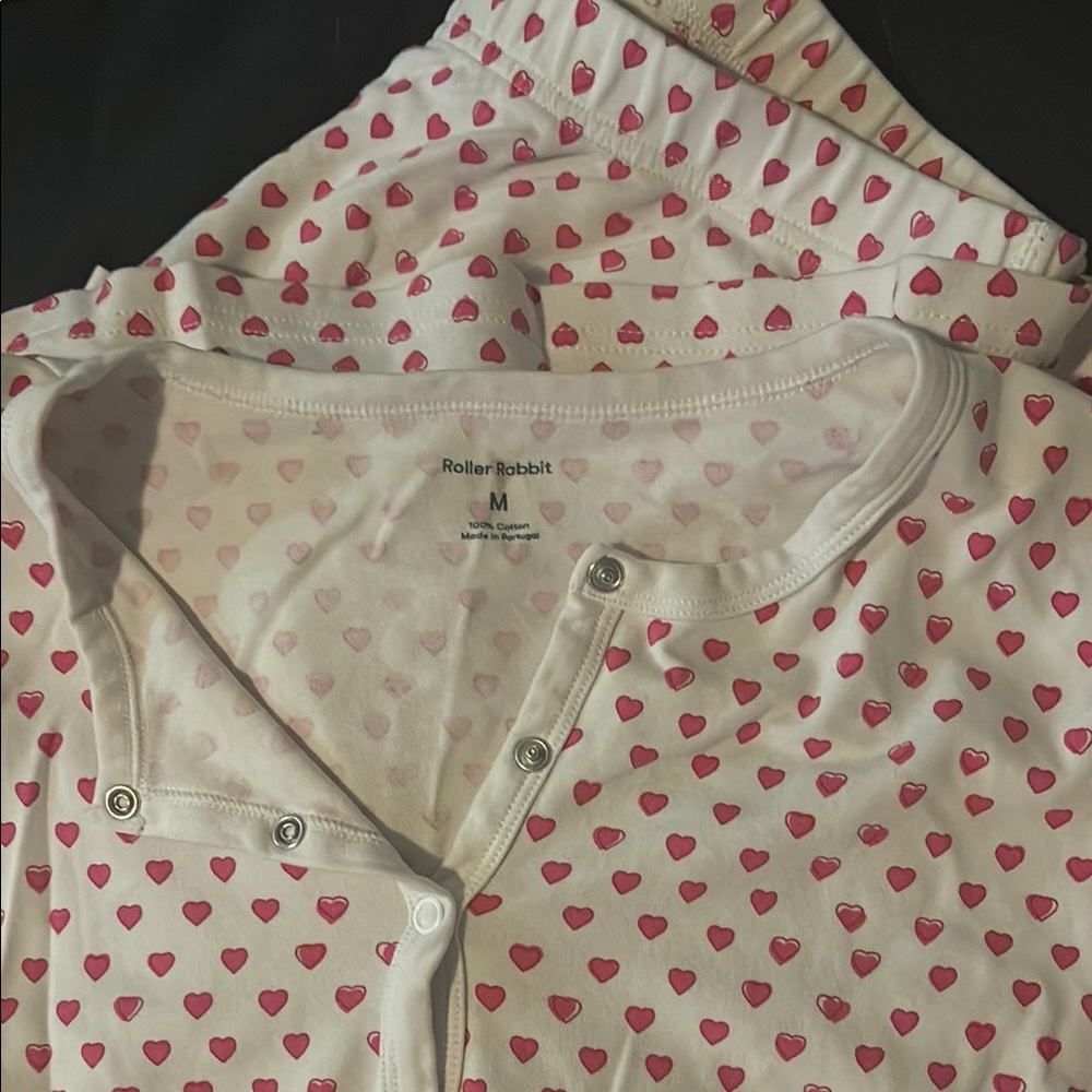 Roller Rabbit Pink Heart PJ set 
Long sleeved - Picture 2 of 2